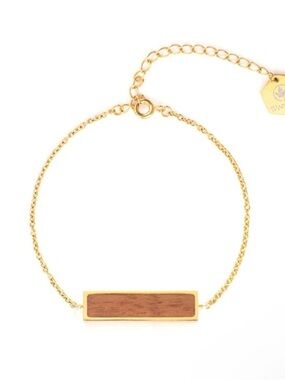 NWT WoodStone HARMONY WALNUT - GOLD BRACELET